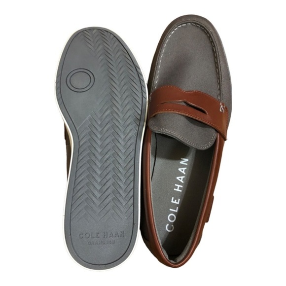 Cole haan men’s grey‎ & brown nantucket penny loafers new size 10.5 brand new main image 16